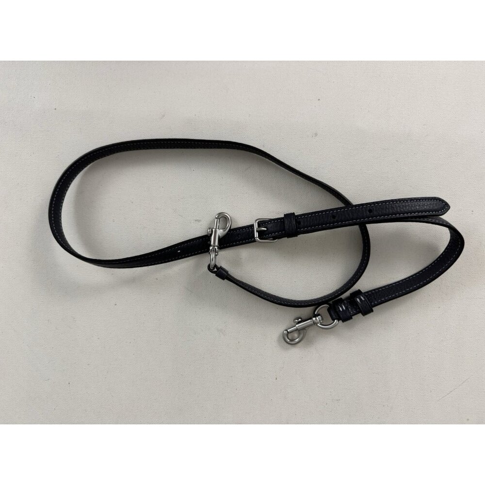 COACH Navy Blue Pebble Leather Buckle Adjustable Shoulder Strap Silver Hardware
